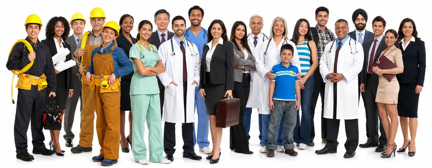 A diverse group of people benefiting from the E-Reports system
